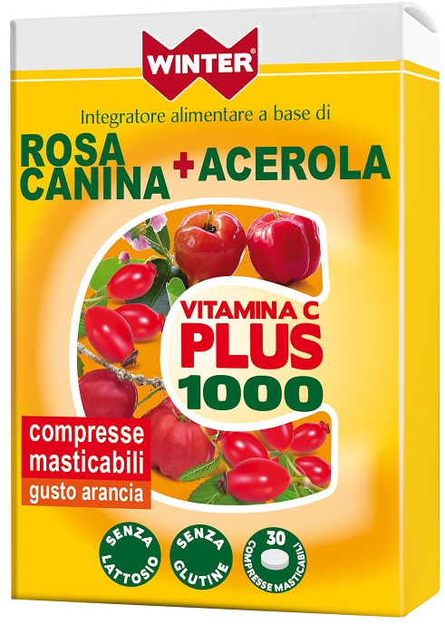 WINTER VITAMINA C PLUS 1000 ROSA CANINA + ACEROLA 30 COMPRESSE MASTICABILI - Farmacia Puddu Baire S.r.l.