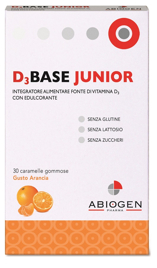 D3BASE JUNIOR 30 CARAMELLE GOMMOSE ARANCIA - Farmacia Puddu Baire S.r.l.