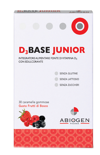 D3BASE JUNIOR 30 CARAMELLE GOMMOSE FRUTTI DI BOSCO - Farmacia Puddu Baire S.r.l.