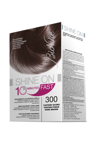 BIONIKE SHINE ON FAST TRATTAMENTO COLORANTE CAPELLI CASTANO SCURO 300 FLACONE 60 ML + TUBO 60 ML - Farmacia Puddu Baire S.r.l.
