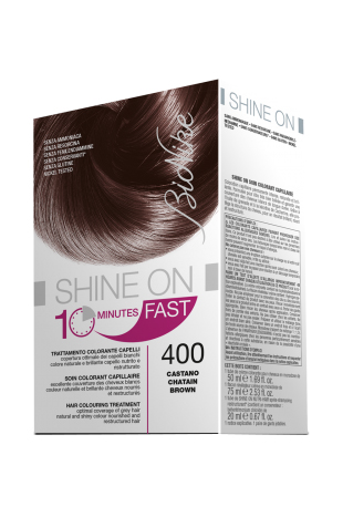BIONIKE SHINE ON FAST TRATTAMENTO COLORANTE CAPELLI CASTANO 400 60 ML + TUBO 60 ML - Farmacia Puddu Baire S.r.l.