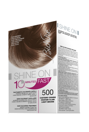BIONIKE SHINE ON FAST TRATTAMENTO COLORANTE CAPELLI CASTANO CHIARO 500 FLACONE 60 ML + TUBO 60 ML - Farmacia Puddu Baire S.r.l.