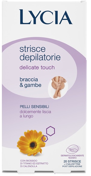 LYCIA 20 STRISCE BRACCIA/GAMBE PELLI DELICATE 12 PEZZI - Farmacia Puddu Baire S.r.l.