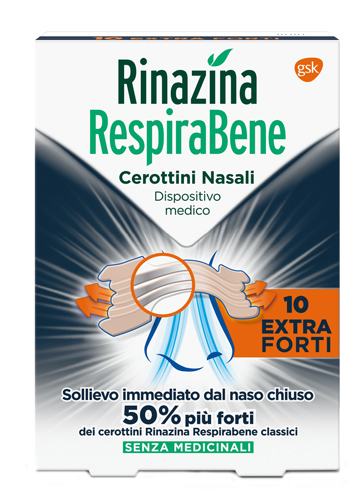 RINAZINA RESPIRABENE CEROTTI NASALI EXTRA FORTI 10 PEZZI - Farmacia Puddu Baire S.r.l.
