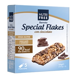 NUTRIFREE BARRETTE SPECIAL FLAKES CIOCCOLATO 24,8 G X 5 - Farmacia Puddu Baire S.r.l.
