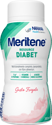 MERITENE RESOURCE DIABET FRAGOLA ALIMENTO IPERPROTEICO 28 VITAMINE E MINERALI 200 ML - Farmacia Puddu Baire S.r.l.