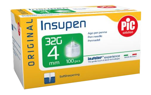 AGO PER PENNA PIC INSUPEN ORGINAL GAUGE 32,5X4 MM 100 PEZZI - Farmacia Puddu Baire S.r.l.