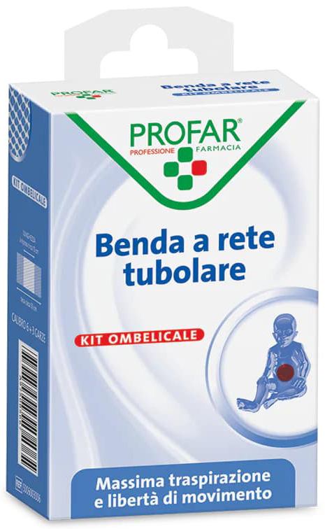 BENDA A RETE ELASTICA OMBELICALE 3 M TESI + 3 GARZE CALIBRO 6 PROFAR - Farmacia Puddu Baire S.r.l.