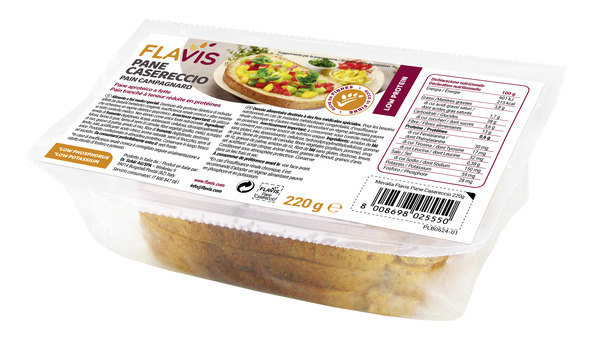 FLAVIS PANE CASERECCIO PANE APROTEICO A FETTE 220 G - Farmacia Puddu Baire S.r.l.
