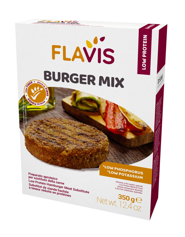 FLAVIS BURGER MIX PREPARATO APROTEICO PER SOSTITUTO DELLA CARNE 350 G - Farmacia Puddu Baire S.r.l.