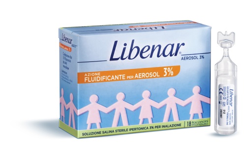 SOLUZIONE SALINA IPERTONICA 3% LIBENAR PER INALAZIONE CON AEROSOL 18 FLACONCINI MONOUSO X 4ML - Farmacia Puddu Baire S.r.l.