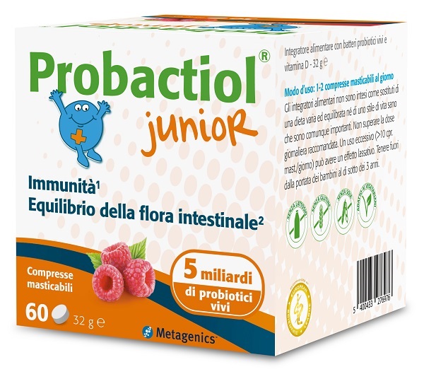 PROBACTIOL JUNIOR 60 COMPRESSE MASTICABILI NEW - Farmacia Puddu Baire S.r.l.