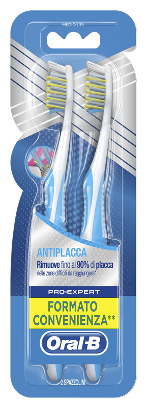 ORAL B MANUAL SPAZZOLINO PRO EXPERT CROSS ACTION ANTIPLACCA 35 M 2 PEZZI - Farmacia Puddu Baire S.r.l.