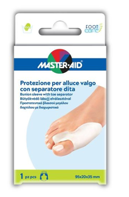 PROTEZIONE MASTER-AID FOOTCARE PER ALLUCE VALGO CON SEPARATORE DITA INTEGRATO 1 PEZZO D9 - Farmacia Puddu Baire S.r.l.
