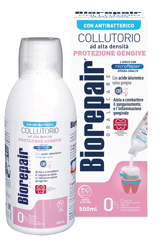 BIOREPAIR ORAL CARE COLLUTORIO ALTA INTENSITA' CON ANTIBATTERICO PROTEZIONE GENGIVE 500 ML - Farmacia Puddu Baire S.r.l.