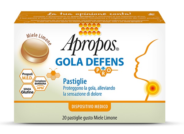 APROPOS GOLA DEFENS PRO 20 PASTIGLIE MIELE LIMONE - Farmacia Puddu Baire S.r.l.