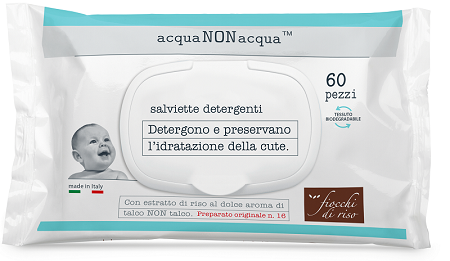 FIOCCHI DI RISO ACQUA NON ACQUA SALVIETTE DETERGENTI 60 PEZZI - Farmacia Puddu Baire S.r.l.