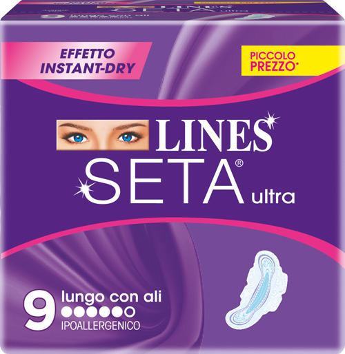 LINES SETA ULTRA ASSORBENTI LUNGHI 9 PEZZI - Farmacia Puddu Baire S.r.l.