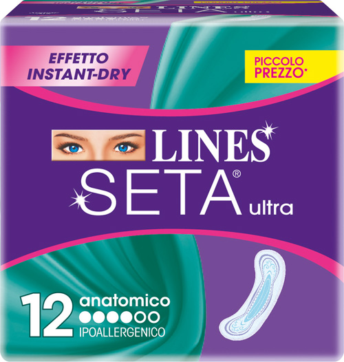 LINES SETA ULTRA ASSORBENTI ANATOMICI 12 PEZZI - Farmacia Puddu Baire S.r.l.