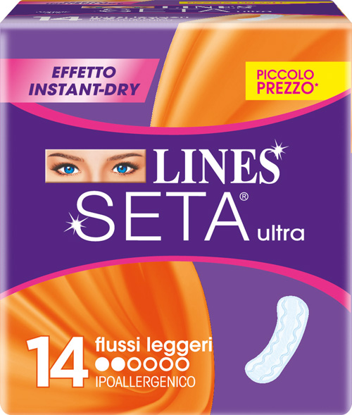 LINES SETA ULTRA ASSORBENTI PER FLUSSI LEGGERI 14 PEZZI - Farmacia Puddu Baire S.r.l.