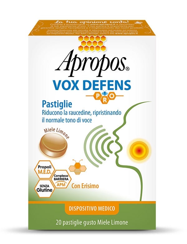 APROPOS VOX DEFENS PRO MIELE LIMONE 20 PASTIGLIE - Farmacia Puddu Baire S.r.l.
