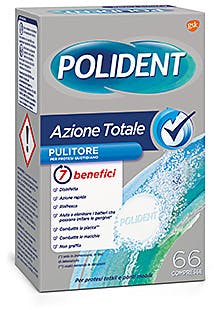 POLIDENT AZIONE TOTALE 66 COMPRESSE PULITORE PER PROTESI QUOTIDIANO - Farmacia Puddu Baire S.r.l.