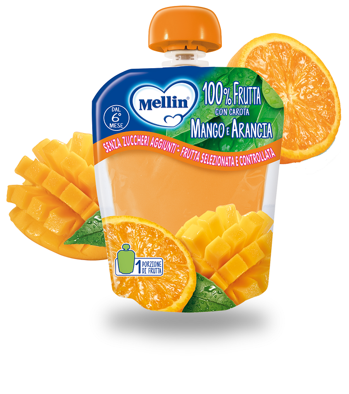 MELLIN POUCH ARANCIA MANGO 90 G - Farmacia Puddu Baire S.r.l.