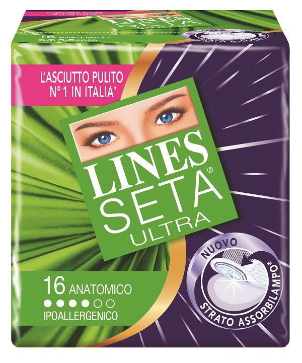 ASSORBENTE LINES SETA ULTRA ANATOMICO 16 PEZZI - Farmacia Puddu Baire S.r.l.