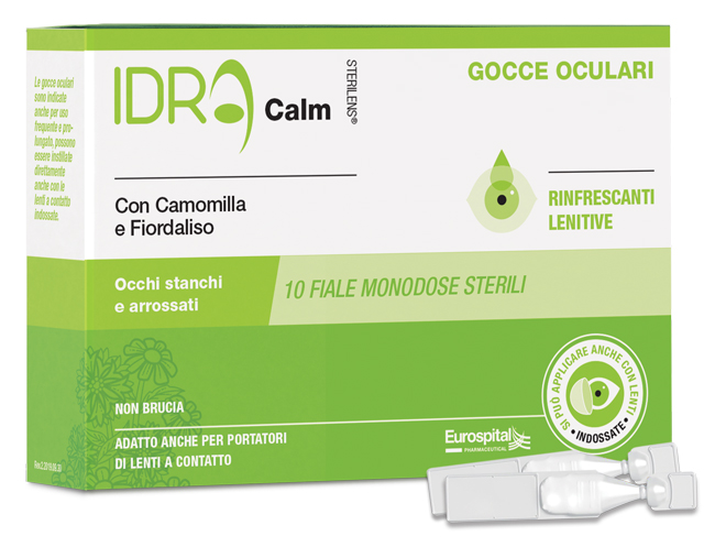 GOCCE OCULARI RINFRESCANTI STERILENS IDRA CALM CAMOMILLA E FIORDALISO 10 FIALE MONODOSE DA 0,33 ML - Farmacia Puddu Baire S.r.l.