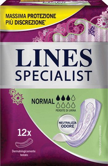 LINES SPECIALIST PANNOLONE NORMAL FARMA 12 PEZZI - Farmacia Puddu Baire S.r.l.