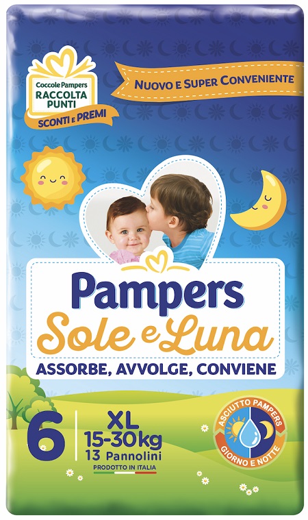 PAMPERS SOLE E LUNA XL 13 PEZZI - Farmacia Puddu Baire S.r.l.
