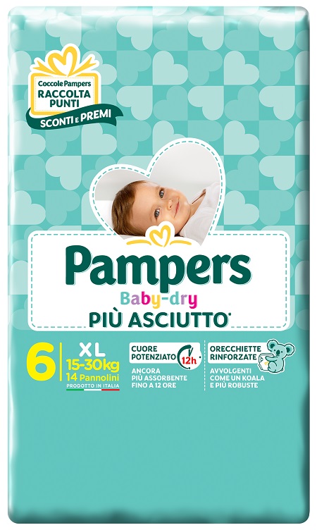 PAMPERS BABY DRY DWCT XL 14 PEZZI - Farmacia Puddu Baire S.r.l.