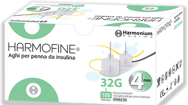 AGO HARMOFINE PENNA DA INSULINA GAUGE 32 4MM 100 PEZZI - Farmacia Puddu Baire S.r.l.