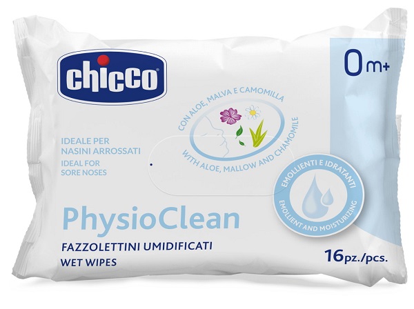 CHICCO FAZZOLETTINI UMIDIFICATI PHYSIOCLEAN 16 PEZZI - Farmacia Puddu Baire S.r.l.