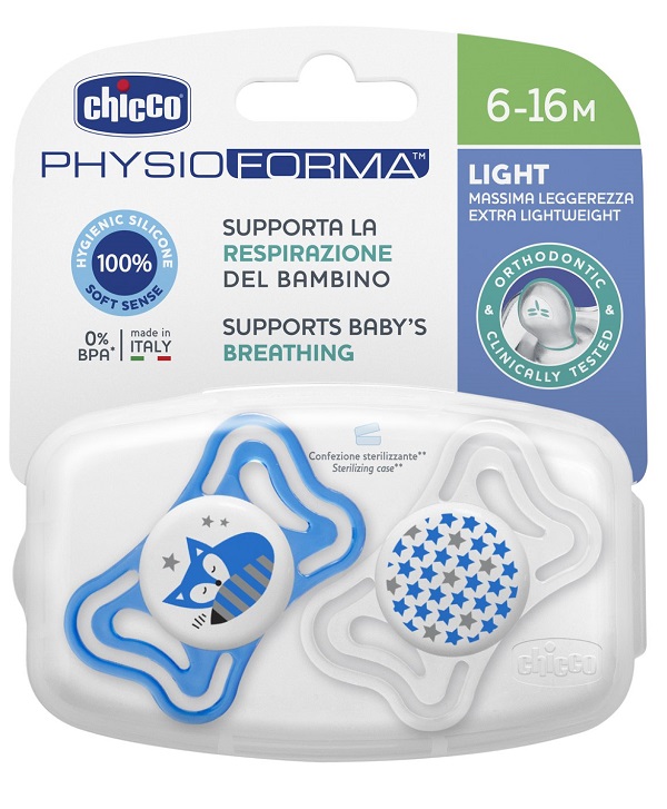 CHICCO SUCCHIETTO LIGHT BOY SILICONE 6-16 MESI 2 PEZZI - Farmacia Puddu Baire S.r.l.