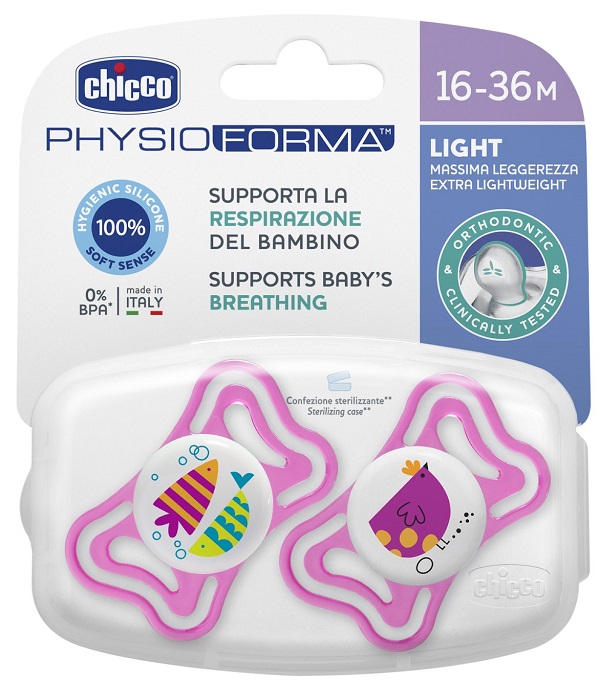 CHICCO SUCCHIETTO LIGHT GIRL SILICONE 16-36 MESI 2 PEZZI - Farmacia Puddu Baire S.r.l.