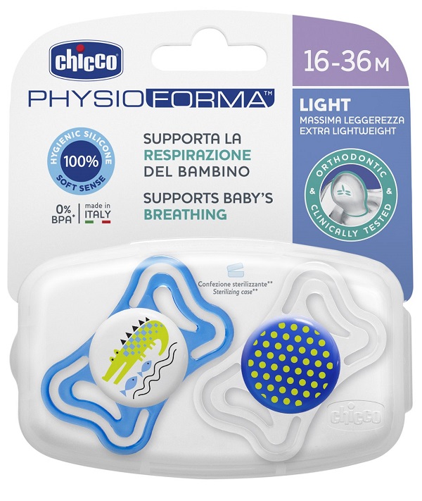CHICCO SUCCHIETTO LIGHT BOY SILICONE 16-36 MESI 2 PEZZI - Farmacia Puddu Baire S.r.l.
