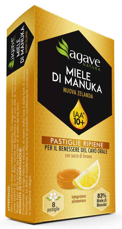 AGAVE NATURA MANUKA IAA 10+ E LIMONE 8 PASTIGLIE 20 G - Farmacia Puddu Baire S.r.l.