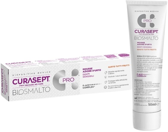 CURASEPT BIOSMALTO MOUSSE DENTI SENSIBILI 50 ML - Farmacia Puddu Baire S.r.l.