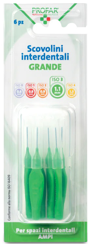 PROFAR SCOVOLINI VERDE 1,1 6 PEZZI - Farmacia Puddu Baire S.r.l.