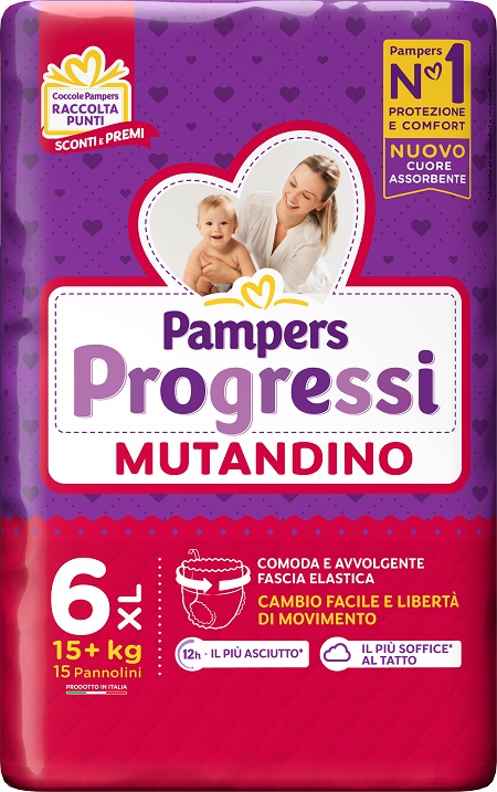 PAMPERS PROGRESSI MUTANDINA XL 15 PEZZI - Farmacia Puddu Baire S.r.l.