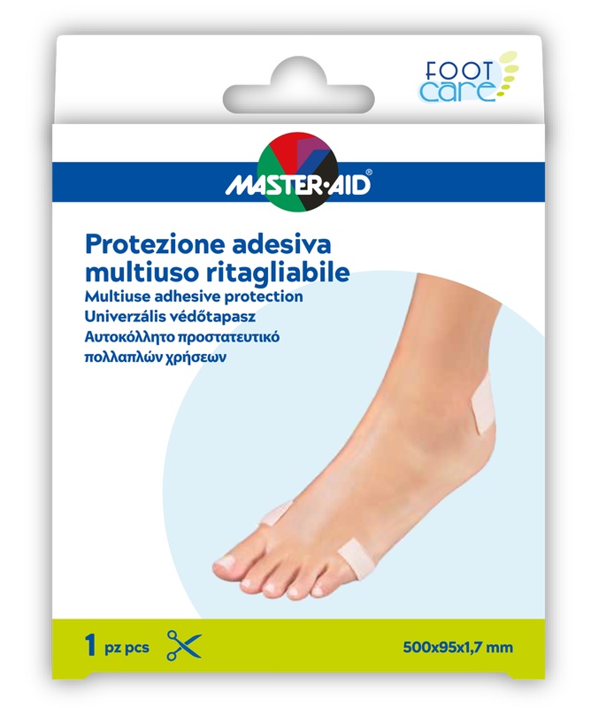 PROTEZIONE ADESIVA MULTIUSO MASTER-AID FOOTCARE RITAGLIABILE 50X9,5 CM A6 - Farmacia Puddu Baire S.r.l.