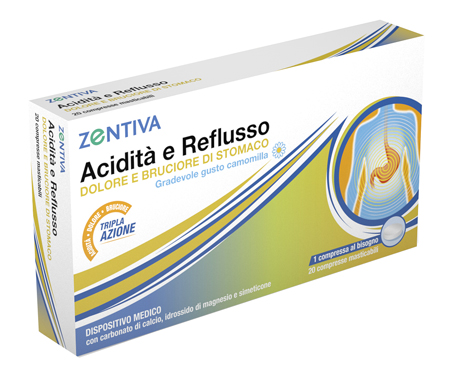 ZENTIVA ACIDITA' REFLUSSO 20 COMPRESSE MASTICABILI - Farmacia Puddu Baire S.r.l.