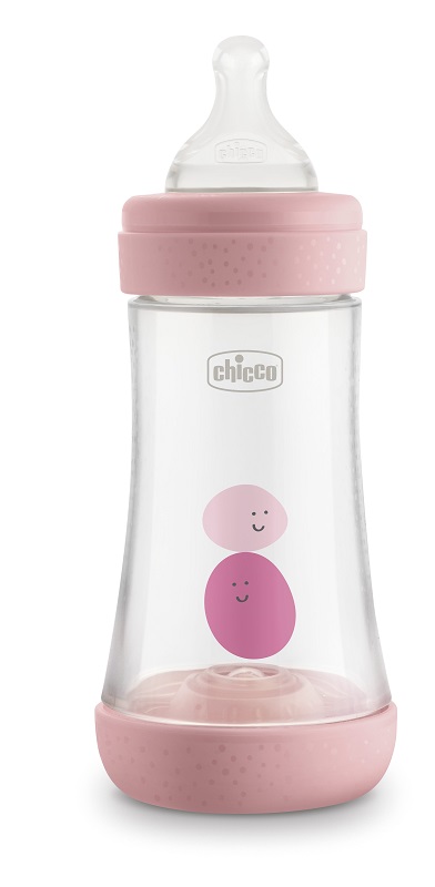 CHICCO BIBERON PERFECT 5 GIRL 240 ML IN SILICONE 2 FORI - Farmacia Puddu Baire S.r.l.