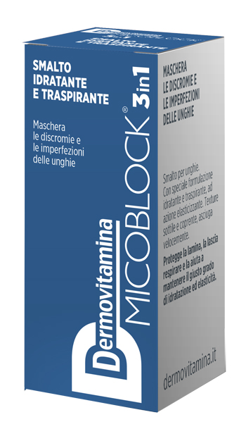 DERMOVITAMINA MICOBLOCK 3 IN 1 SMALTO IDRATANTE E TRASPIRANTE BLU 5 ML - Farmacia Puddu Baire S.r.l.