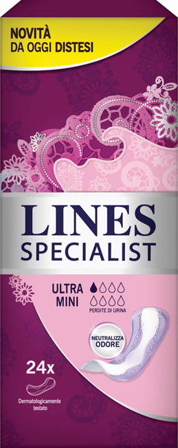 PANNOLONE SAGOMATO LINES SPECIALIST ULTRAMINI 24 PEZZI FARMA - Farmacia Puddu Baire S.r.l.