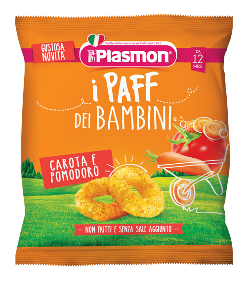 PLASMON DRY SNACK PAFF CAROTA POMODORO 15 G - Farmacia Puddu Baire S.r.l.