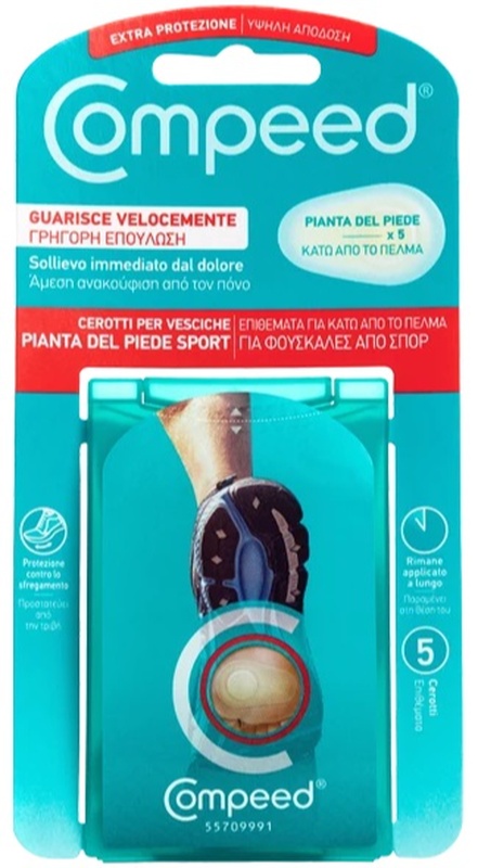 COMPEED CEROTTI PER VESCICHE PIANTA PIEDE SPORT 5 PEZZI - Farmacia Puddu Baire S.r.l.