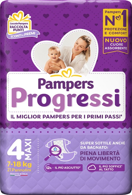 PAMPERS PROGRESSI MAXI PANNOLINO 4 7-18KG 22 PEZZI - Farmacia Puddu Baire S.r.l.
