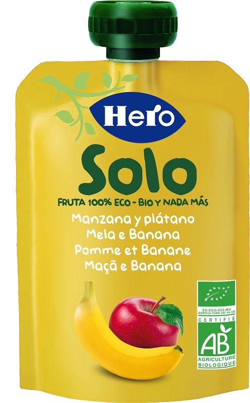 HERO SOLO FRUTTA FRULLATA 100% BIO MELA/BANANA 100 G - Farmacia Puddu Baire S.r.l.